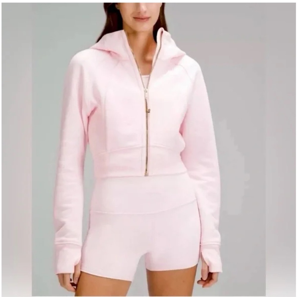 NWOT Lululemon pink milkshake gold cropped full zip